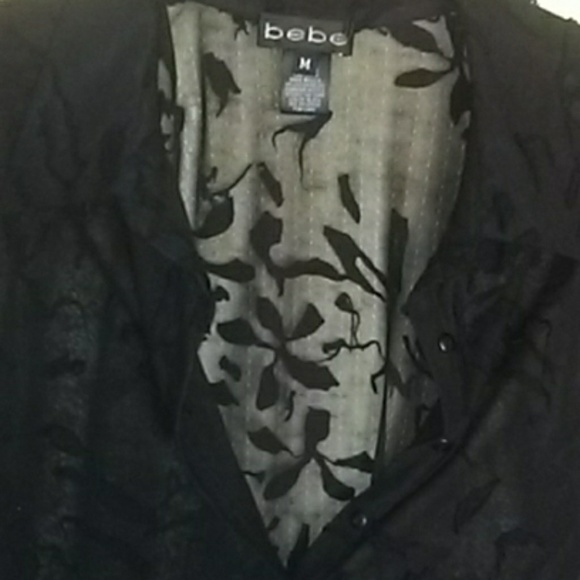 Bebe Black Sheer Blouse - Picture 2 of 4